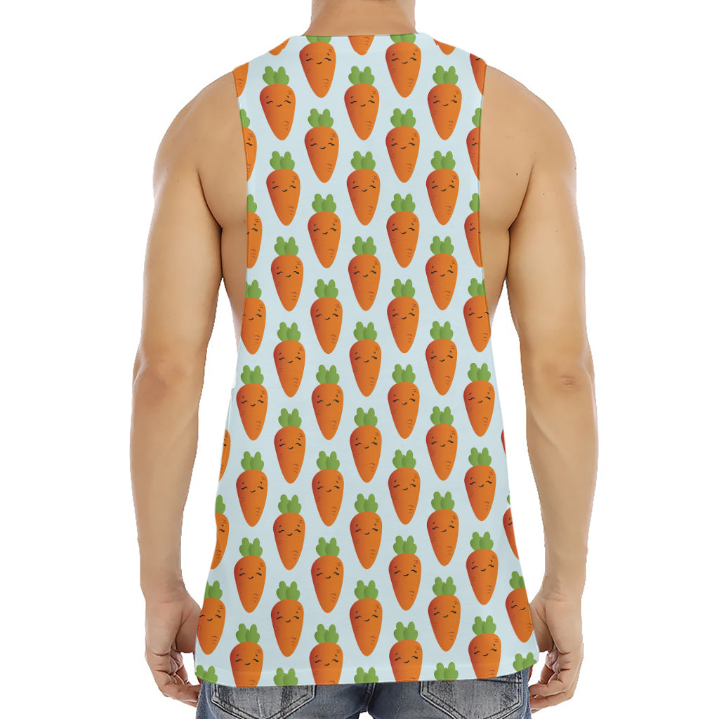 Smiling Carrot Pattern Print Men's Muscle Tank Top