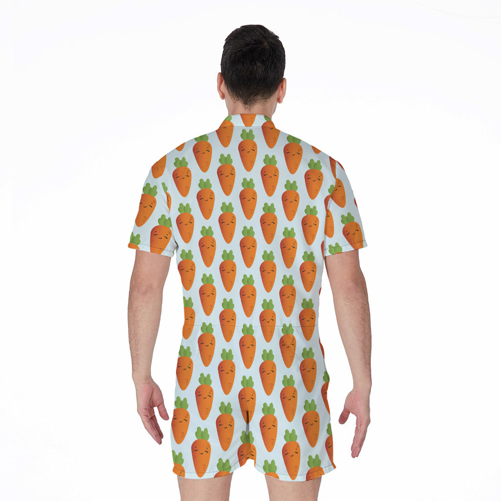 Smiling Carrot Pattern Print Men's Rompers