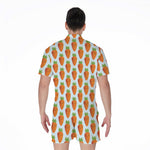 Smiling Carrot Pattern Print Men's Rompers