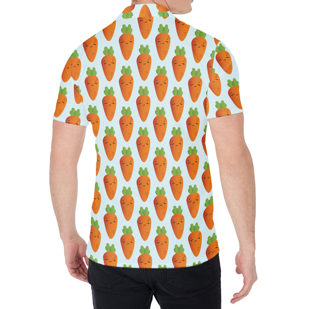 Smiling Carrot Pattern Print Men's Shirt