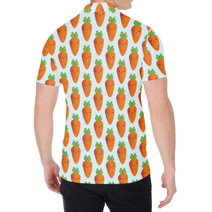 Smiling Carrot Pattern Print Men's Shirt
