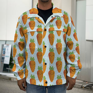 Smiling Carrot Pattern Print Men's Shirt Jacket