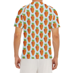 Smiling Carrot Pattern Print Men's Short Sleeve Rash Guard