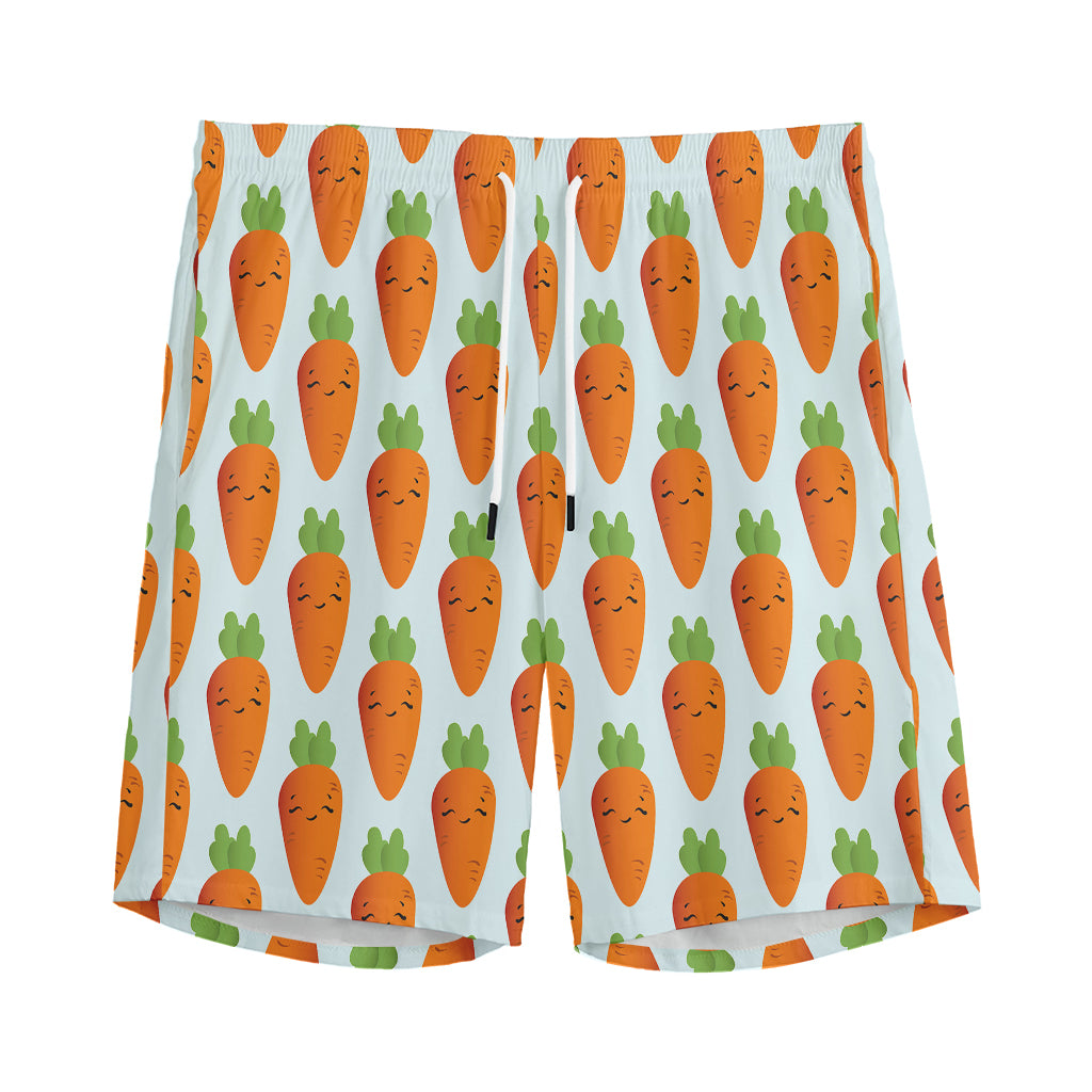 Smiling Carrot Pattern Print Men's Sports Shorts