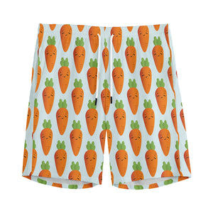 Smiling Carrot Pattern Print Men's Sports Shorts