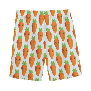 Smiling Carrot Pattern Print Men's Sports Shorts