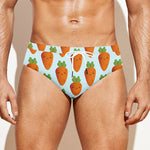 Smiling Carrot Pattern Print Men's Swim Briefs