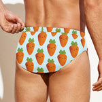 Smiling Carrot Pattern Print Men's Swim Briefs