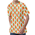 Smiling Carrot Pattern Print Men's Velvet T-Shirt