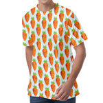 Smiling Carrot Pattern Print Men's Velvet T-Shirt
