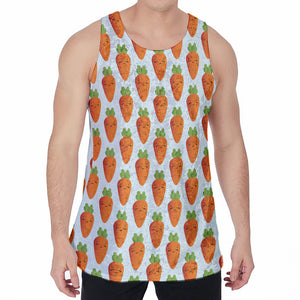 Smiling Carrot Pattern Print Men's Velvet Tank Top