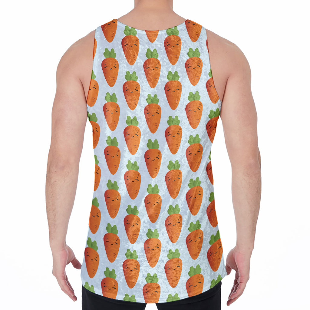 Smiling Carrot Pattern Print Men's Velvet Tank Top