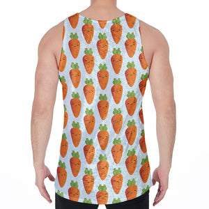 Smiling Carrot Pattern Print Men's Velvet Tank Top