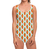 Smiling Carrot Pattern Print One Piece Swimsuit