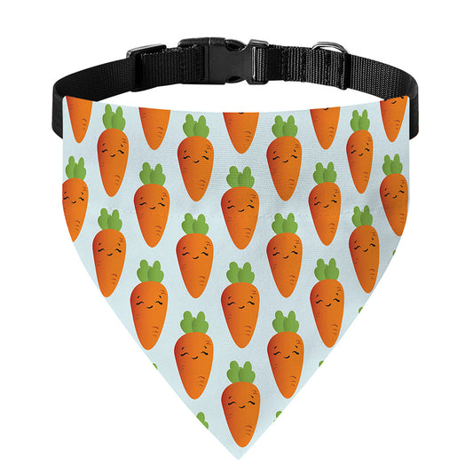 Smiling Carrot Pattern Print Over The Collar Dog Bandana