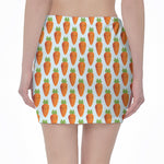 Smiling Carrot Pattern Print Pencil Mini Skirt