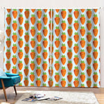 Smiling Carrot Pattern Print Pencil Pleat Curtains