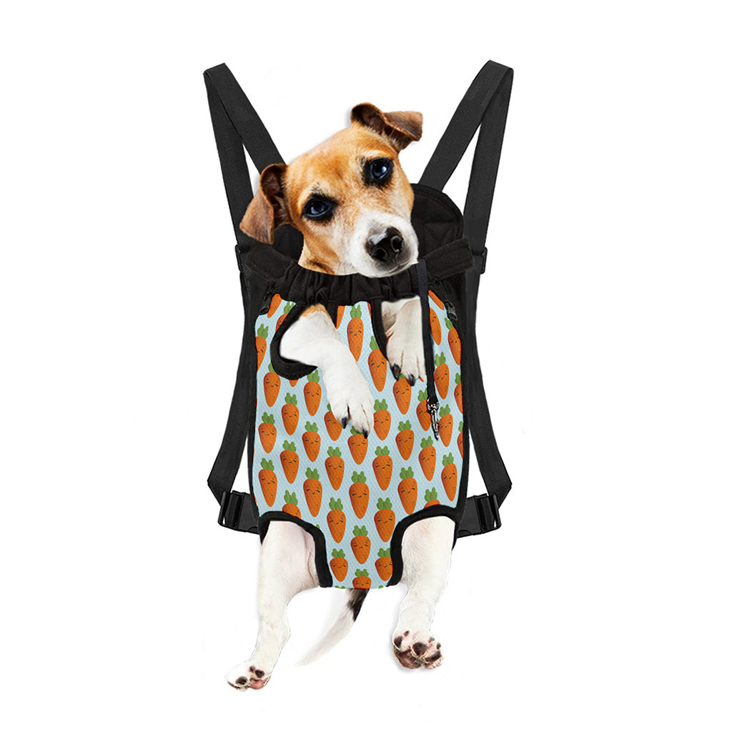 Smiling Carrot Pattern Print Pet Carrier Backpack