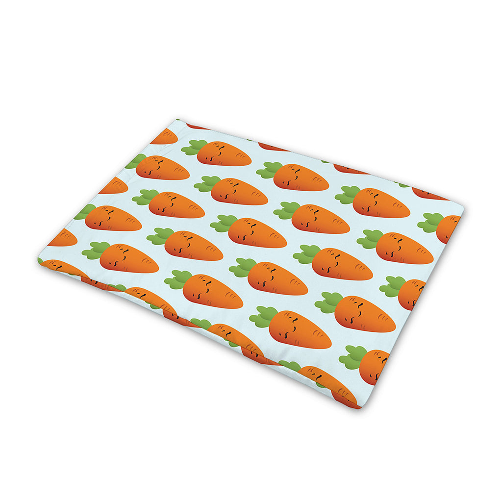 Smiling Carrot Pattern Print Pet Cooling Mat Cover