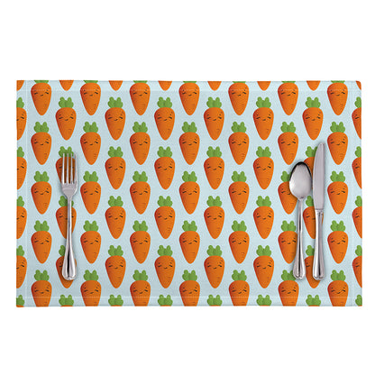 Smiling Carrot Pattern Print Placemat