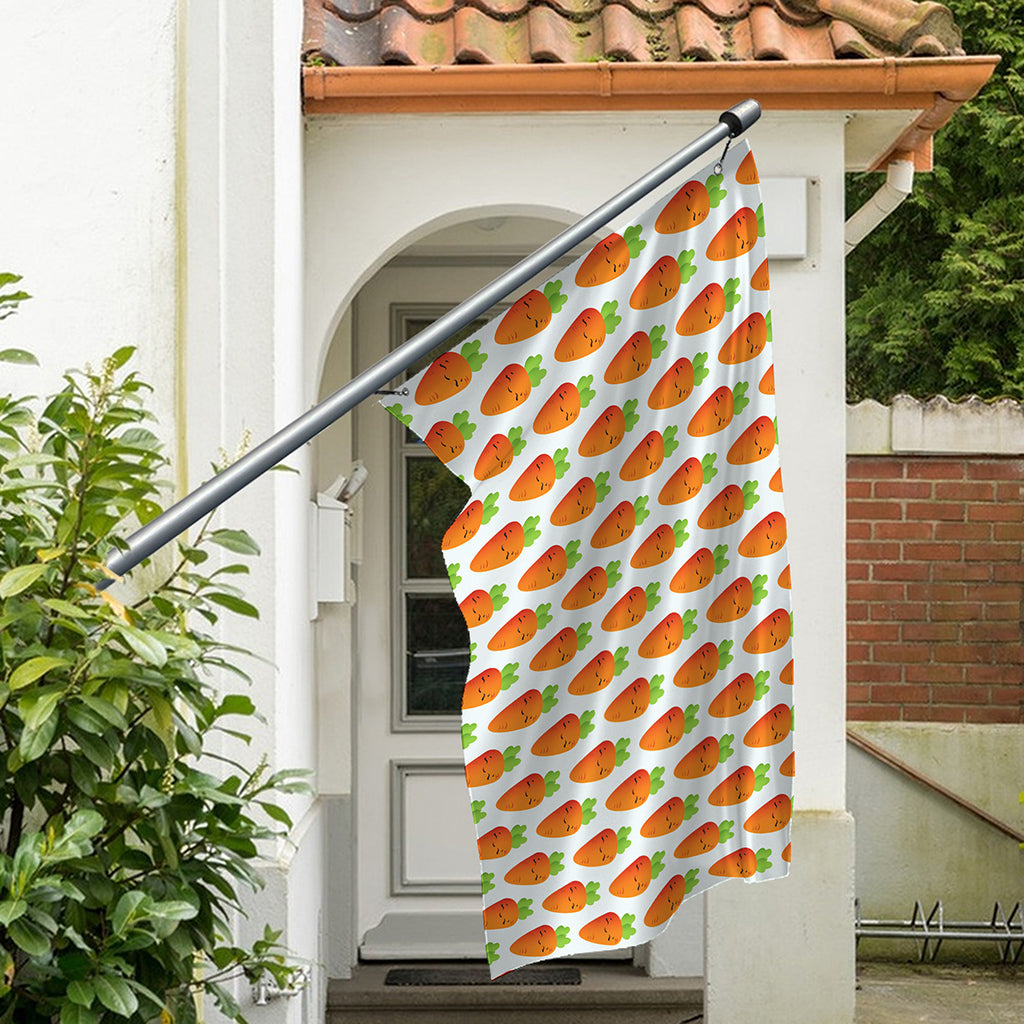 Smiling Carrot Pattern Print Polyester Flag