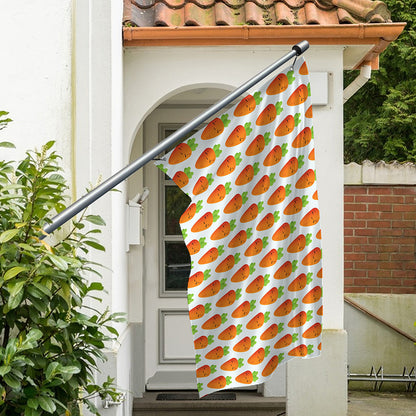 Smiling Carrot Pattern Print Polyester Flag