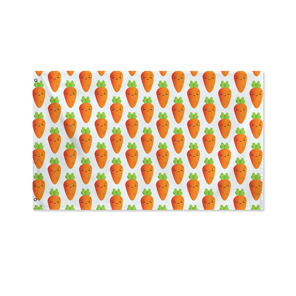 Smiling Carrot Pattern Print Polyester Flag
