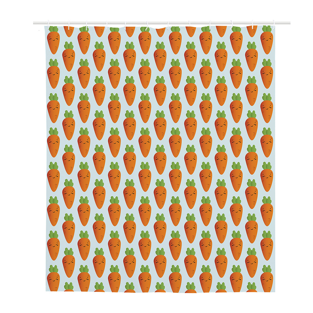 Smiling Carrot Pattern Print Polyester Shower Curtain