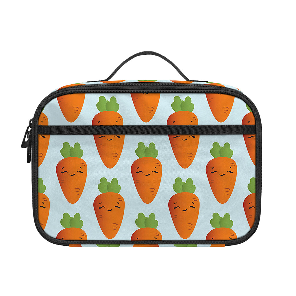 Smiling Carrot Pattern Print Portable Lunch Bag