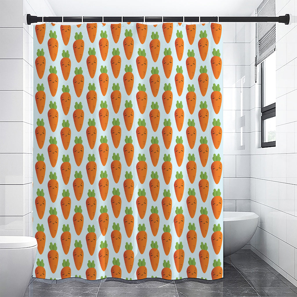 Smiling Carrot Pattern Print Premium Shower Curtain