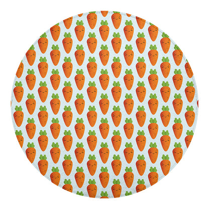 Smiling Carrot Pattern Print Round Blanket