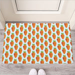 Smiling Carrot Pattern Print Rubber Doormat