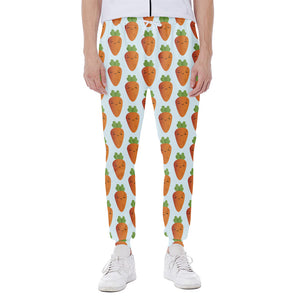 Smiling Carrot Pattern Print Scuba Joggers