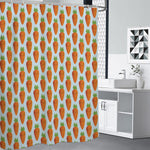 Smiling Carrot Pattern Print Shower Curtain