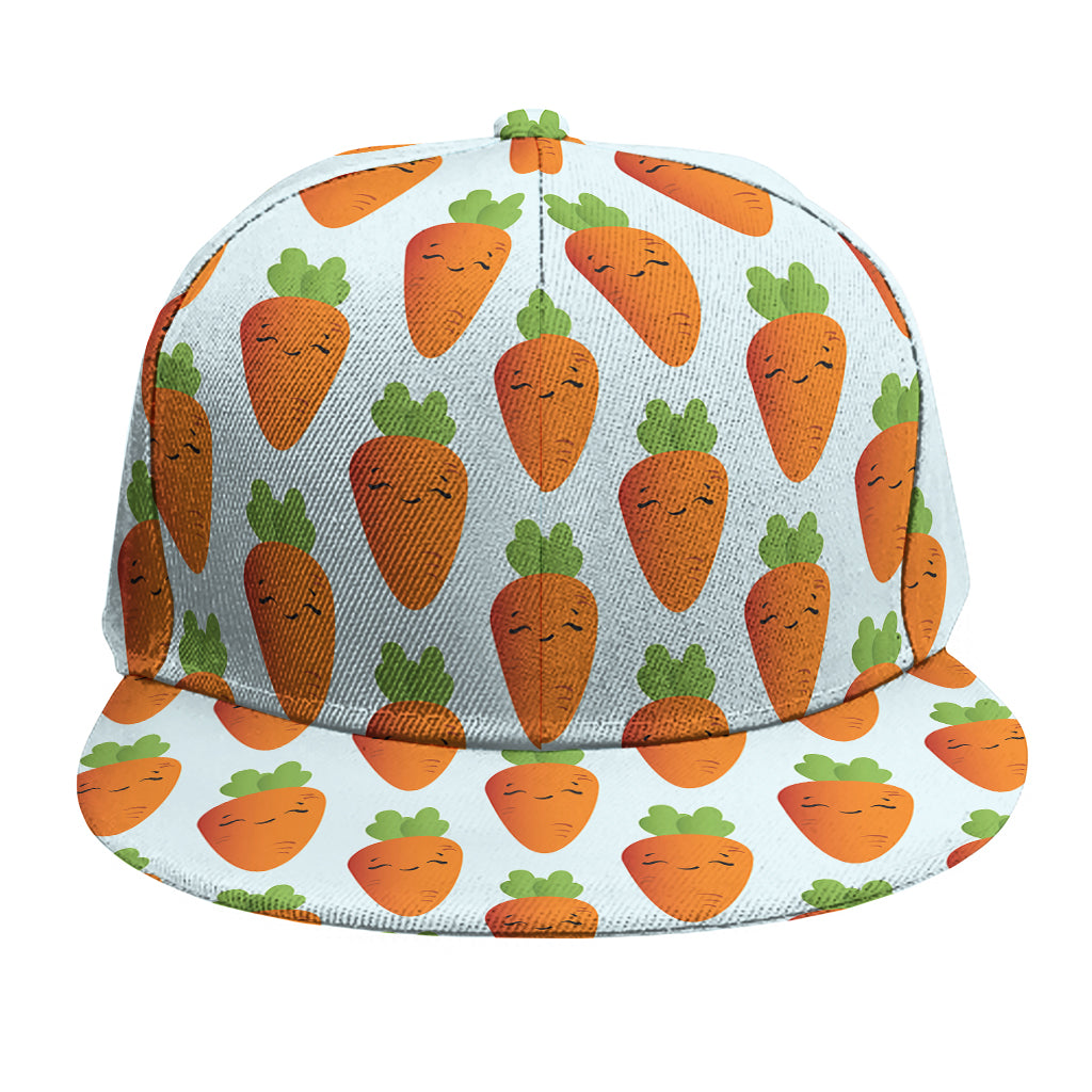 Smiling Carrot Pattern Print Snapback Cap