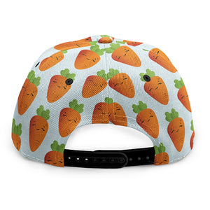 Smiling Carrot Pattern Print Snapback Cap