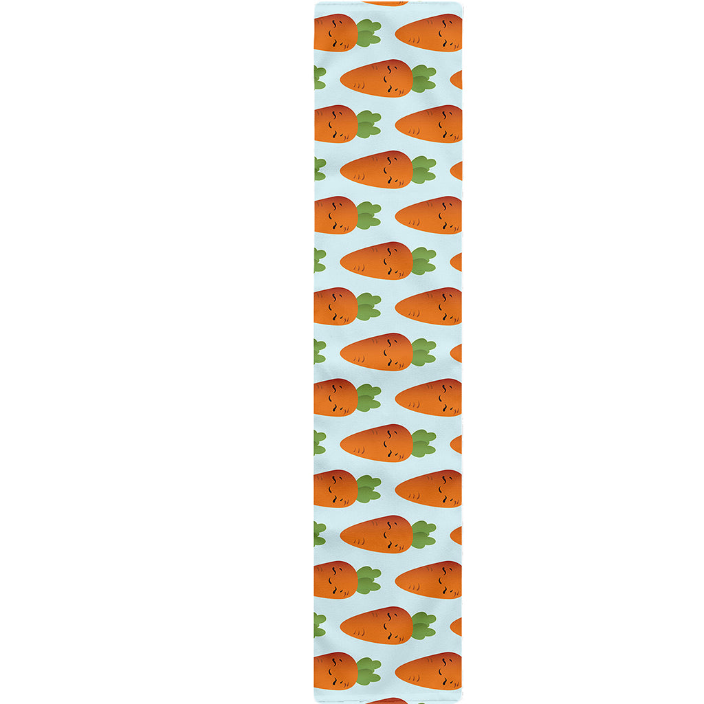 Smiling Carrot Pattern Print Table Runner