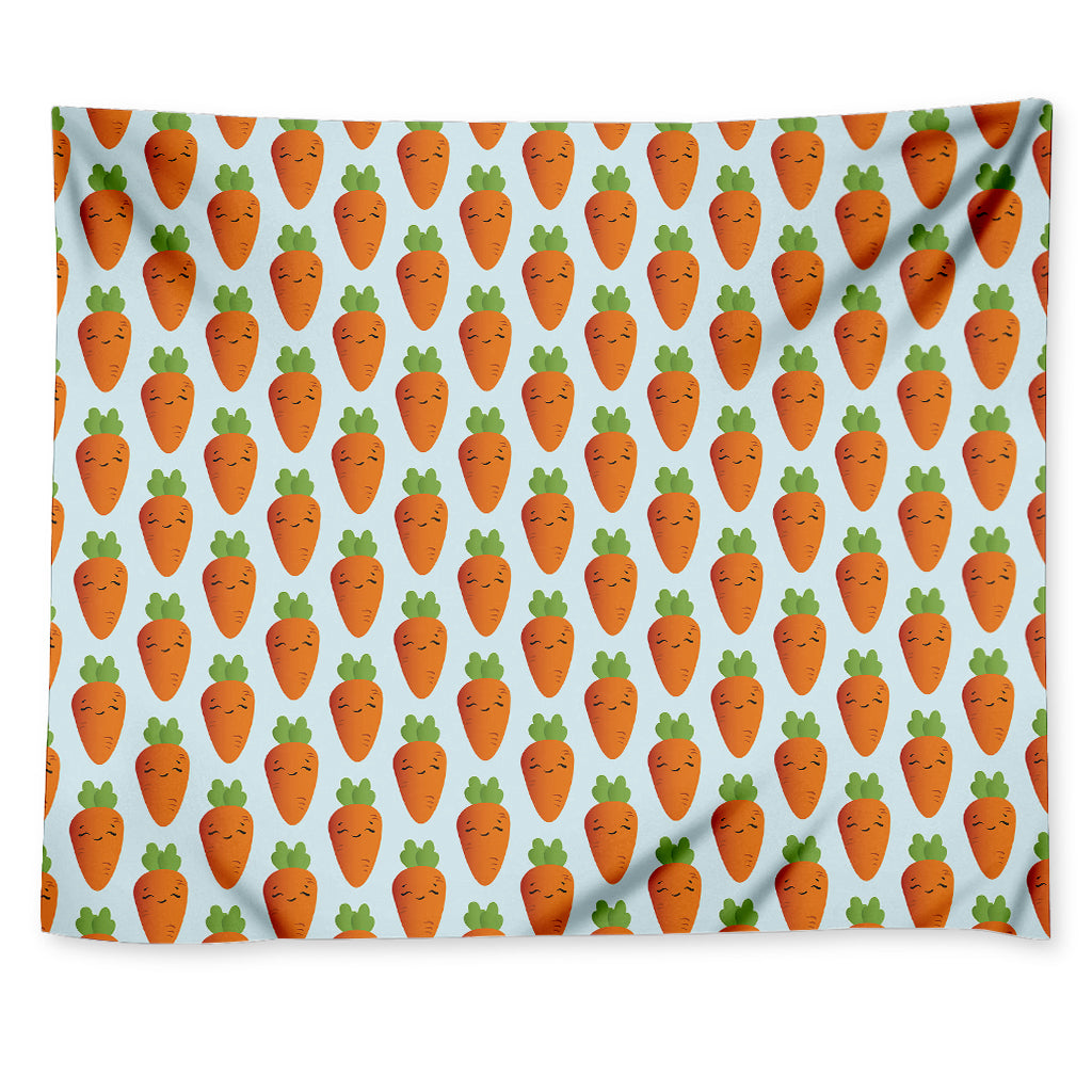 Smiling Carrot Pattern Print Tapestry