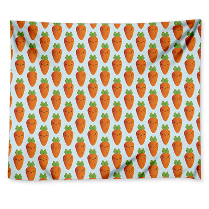 Smiling Carrot Pattern Print Tapestry