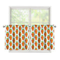 Smiling Carrot Pattern Print Tier Curtains