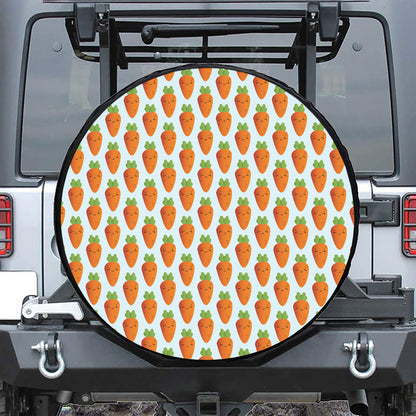 Smiling Carrot Pattern Print Tire Cover