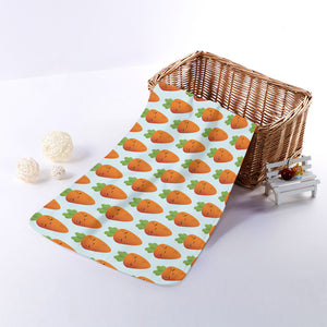 Smiling Carrot Pattern Print Towel