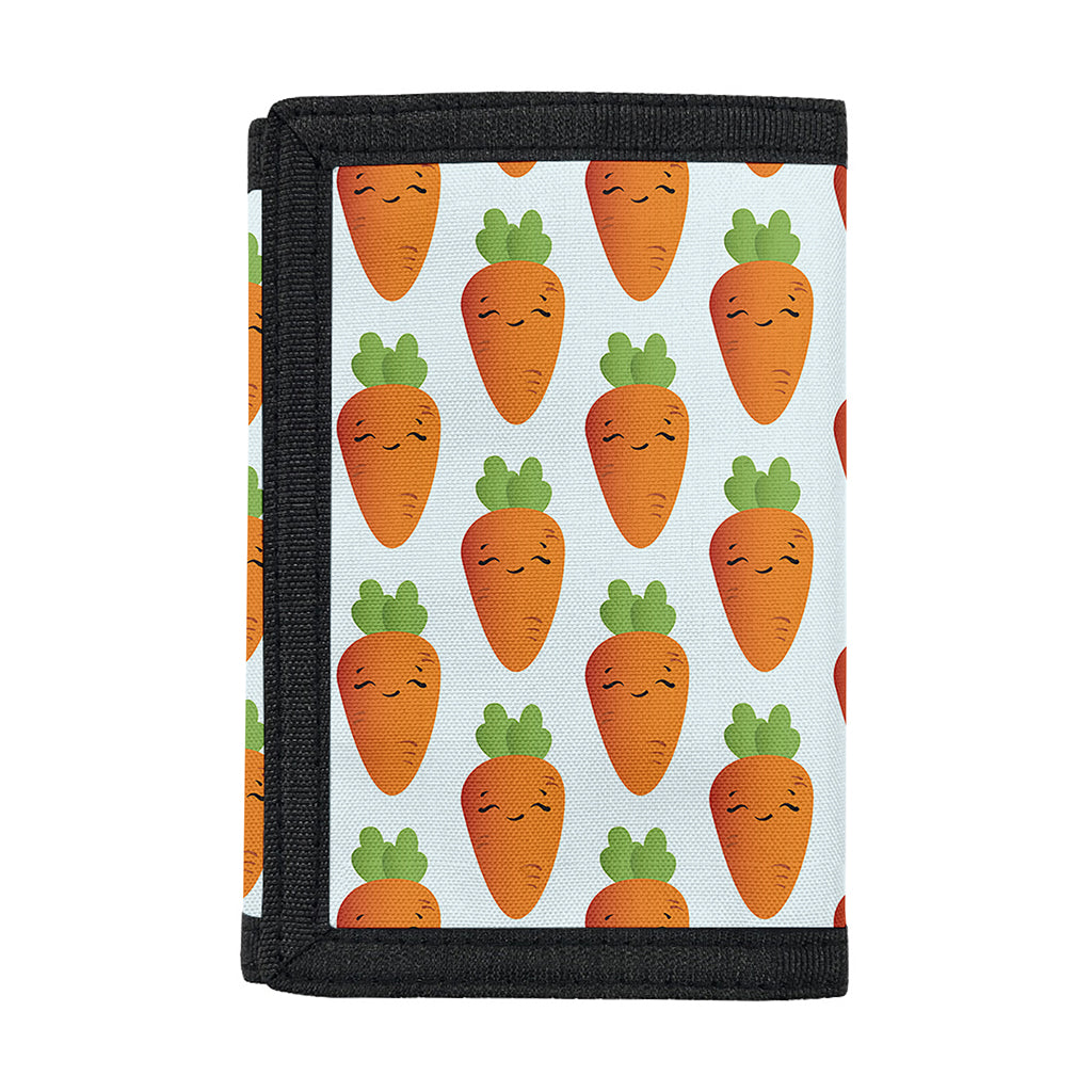 Smiling Carrot Pattern Print Trifold Wallet