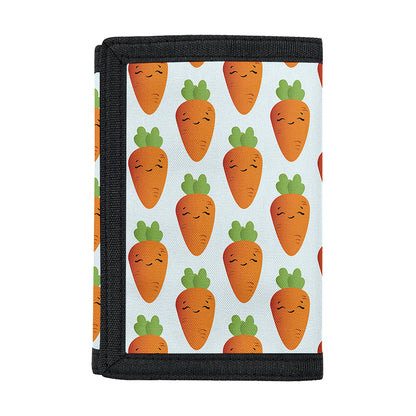 Smiling Carrot Pattern Print Trifold Wallet