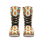 Smiling Carrot Pattern Print Winter Boots