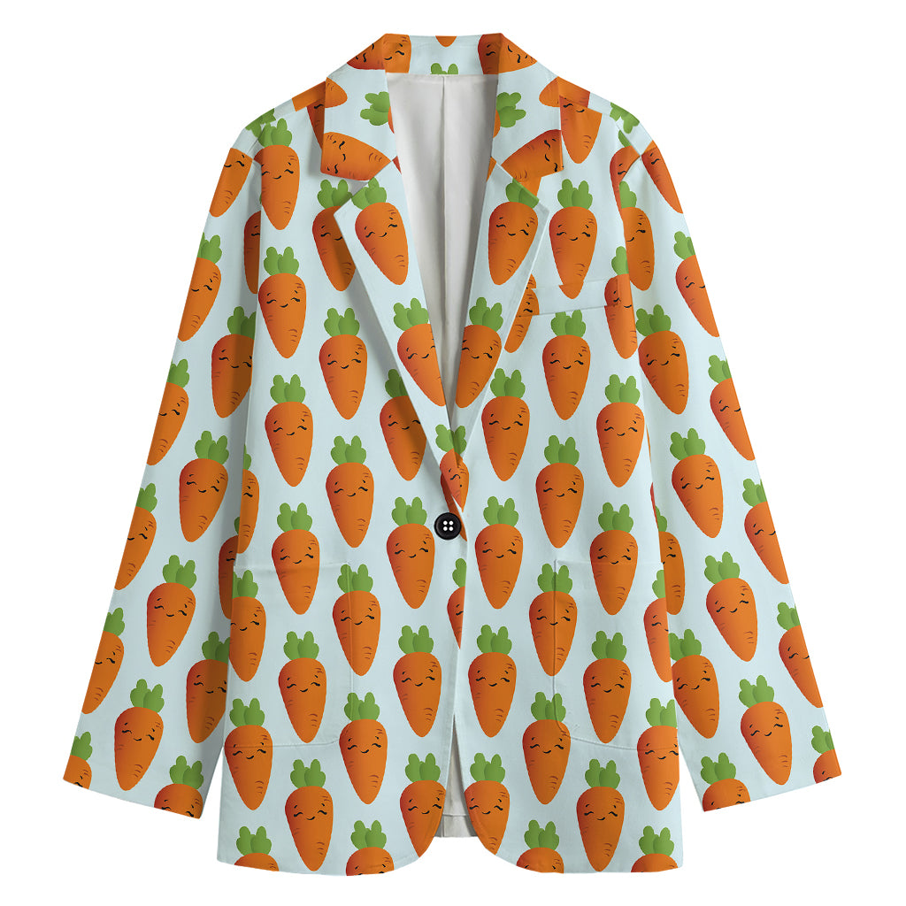 Smiling Carrot Pattern Print Women's Blazer