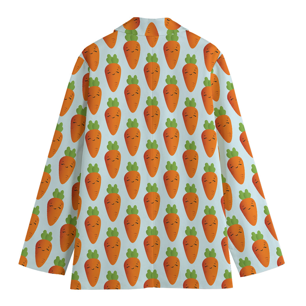 Smiling Carrot Pattern Print Women's Blazer