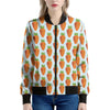 Smiling Carrot Pattern Print Women's Bomber Jacket