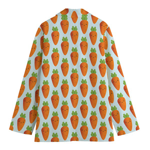 Smiling Carrot Pattern Print Women's Cotton Blazer