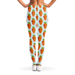Smiling Carrot Pattern Print Women's Leggings